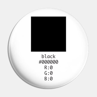 Black Hex and RGB Code Pin