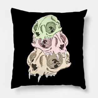 Trhee skull Cat Pillow