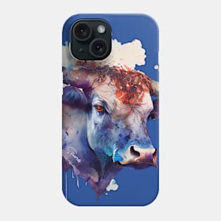 Zodiac Sign TAURUS - Watercolour Illustration of astrology Taurus Phone Case