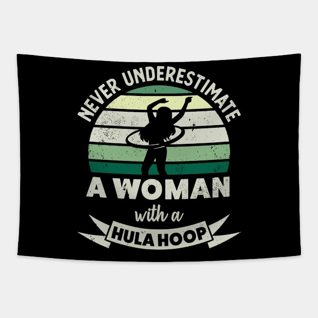 Woman with a Hula Hoop Funny hooping Gifts Mom Tapestry by qwertydesigns