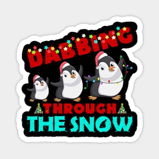 Dabbing Through The Snow Penguins Dab Dance Christmas Lights Magnet