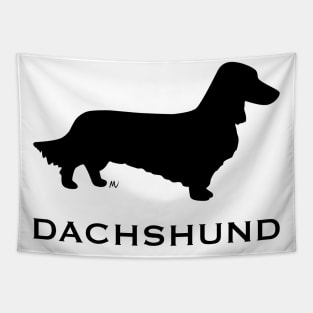 Longhaired dachshund with text Tapestry