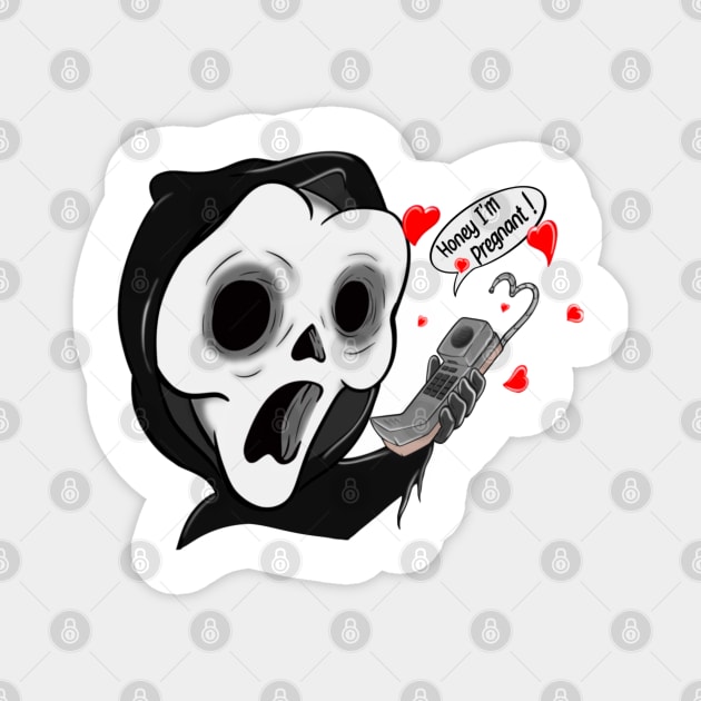 Scream Ghostface honey I’m pregnant Magnet by JackDraws88