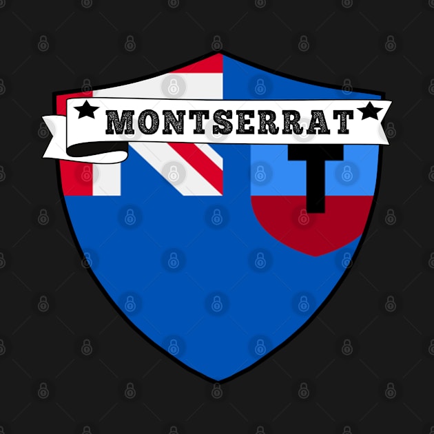 MONTSERRAT COUNTRY SHIELD, MINIMALIST MONTSERRAT FLAG, I LOVE MONTSERRAT , BORN IN MONTSERRAT , MONTSERRAT BADGE by Just Simple and Awesome