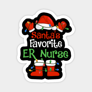 Santa's Favorite ER Nurse Funny Christmas Pajamas Magnet