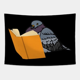 pigeon reading books-cute Tapestry