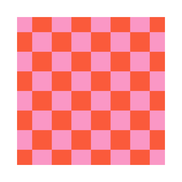 Checked pattern Orange and Pink checkerboard by bigmoments