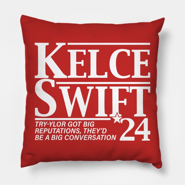 Funny Kelce Swift 2024 Pillow by anonshirt