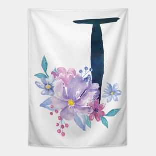 Floral Monogram T Pretty Lilac Bouquet Tapestry