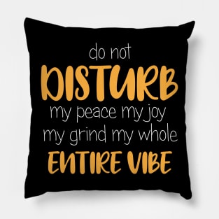 Do Not Disturb, My Peace, My Vibe. Funny Quote Pillow