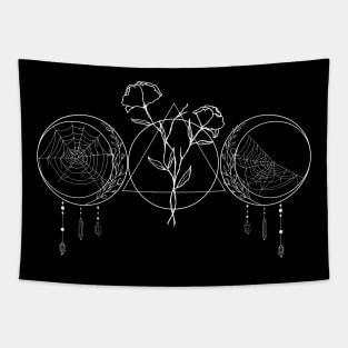 Spiderweb Triple Moon Tapestry