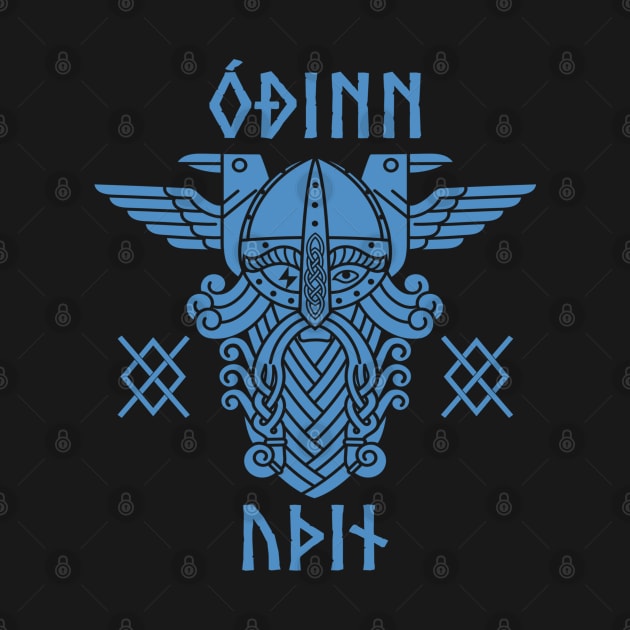 Odin Norse God Futhark Runes Pagan Viking Mythology Allfather by Blue Pagan