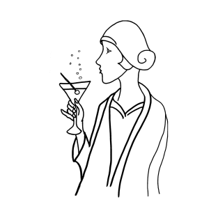 Art Deco Woman Drinking Martini T-Shirt