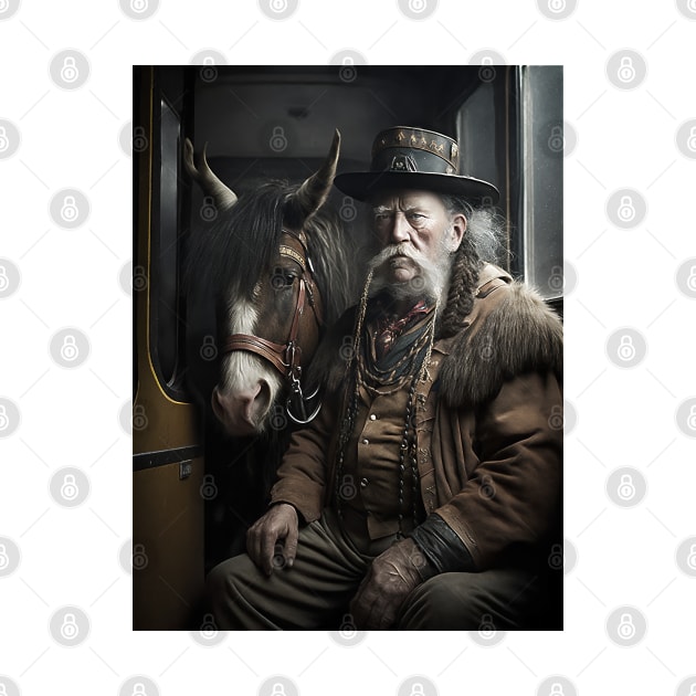 An Old Man and His Horse on a Train by Walter WhatsHisFace