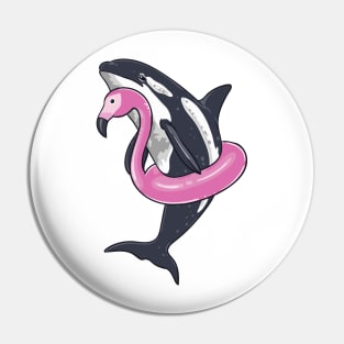 Funny Orca Flamingo Pool Party Men Women Kids Beach Summer Pin