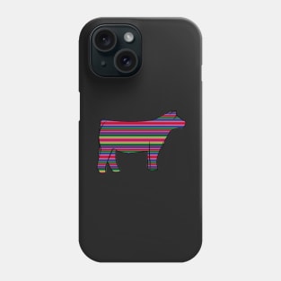 Serape Show Steer Silhouette  - NOT FOR RESALE WITHOUT PERMISSION Phone Case