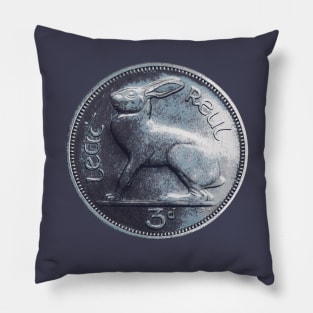 Lucky Irish Threepence Coin Pillow