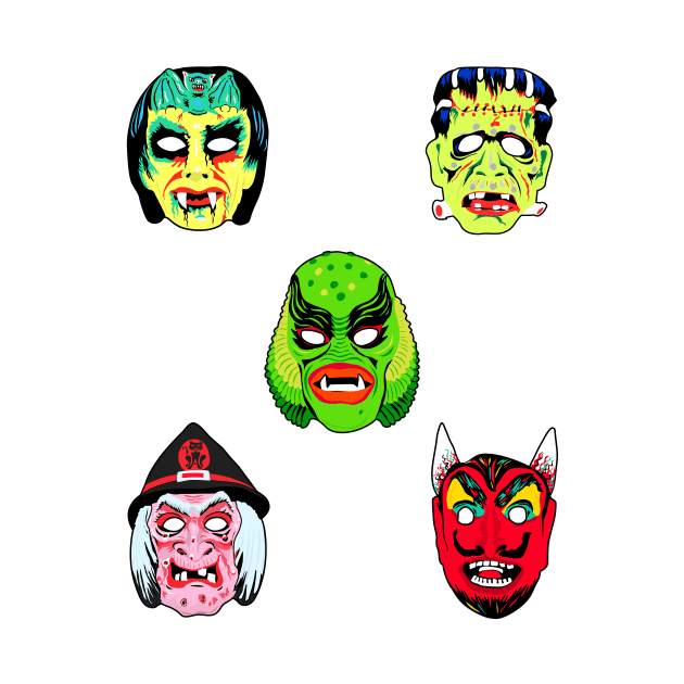 Vintage Horror Mask Set by Jakmalone