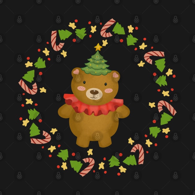 Christmas Teddy Bear Wreath by i am Cuta