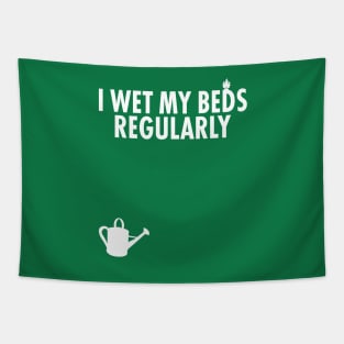 It wet my beds regularly. Funny watering can Gardener Design Spring Gardening Tapestry