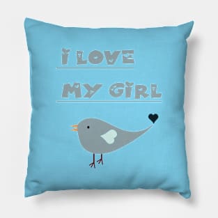 I Love My Girlfriend T-Shirt With Heart T-Shirt , valentine day .. Pillow