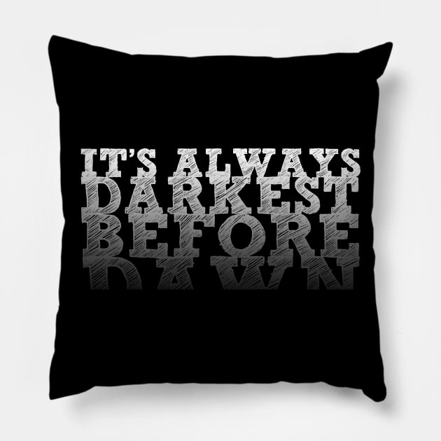 Darkest before Dawn Pillow by nickbuccelli