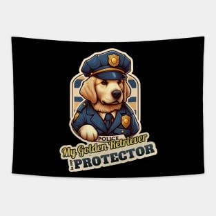 Golden Retriever Police 2 Tapestry