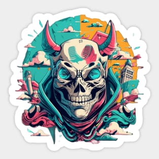 Dark Academia Skull Clothing for a College student' Sticker