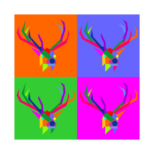 Pop Art Elk Geometric WPAP Style T-Shirt