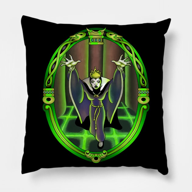 Grimhilde | who is the fairest of them all? Pillow by ManicMonkeyPix