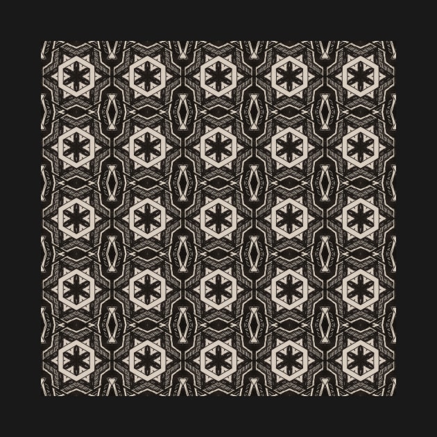 Rough Black and White Kaleidoscope Pattern (Seamless) 1 by Swabcraft