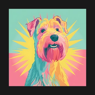 Soft-coated Wheaten Terrier in 80's T-Shirt