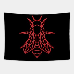 Geomentric Bee in red Tapestry