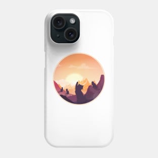 Cat watching sunset Phone Case