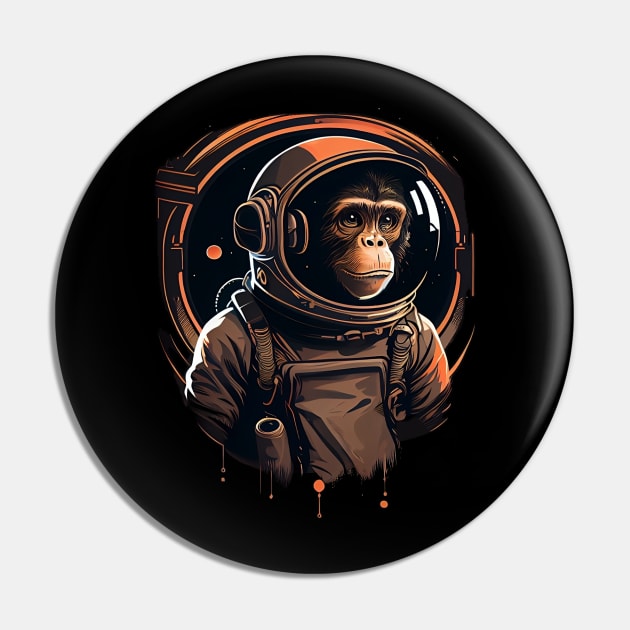Astronaut Baby Monkey Pin by AI INKER