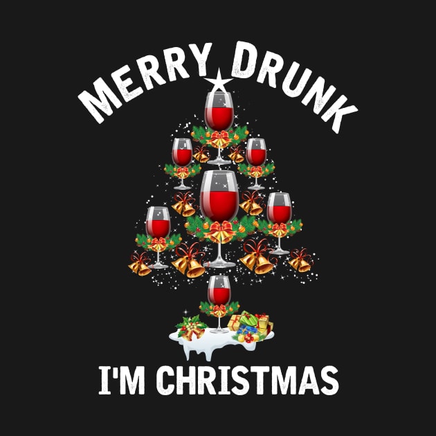 MERRY DRUNK I'M CHRISTMAS PINE WINE TREE by SomerGamez