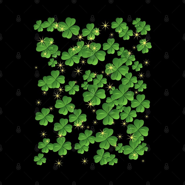 Four-Leaf Clover Design: Sparkle in Golden Elegance by Lighttera