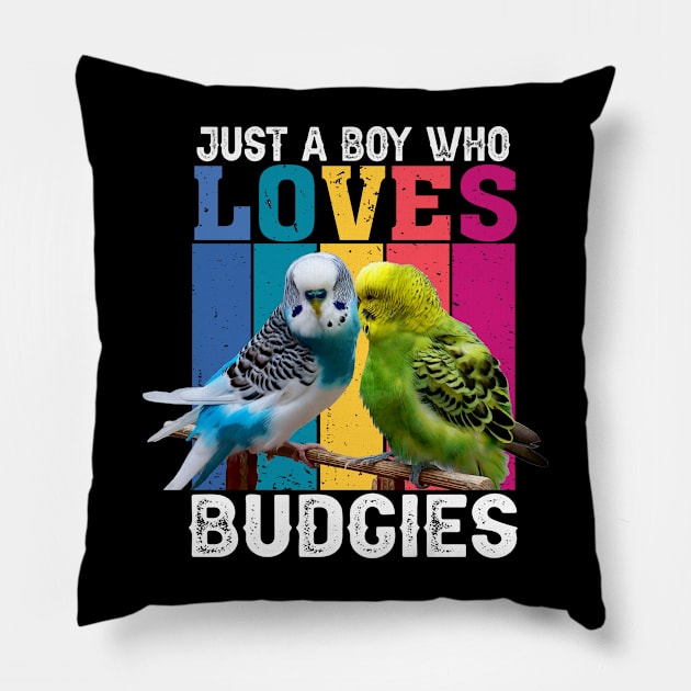 Rainbow Wings: Just A Boy Who Loves Budgies Graphic Tee Pillow by HOuseColorFULL