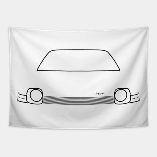 AMC Pacer 1970s American classic car black outline graphic Tapestry