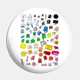 BFDI All Characters (Transparent) Pin