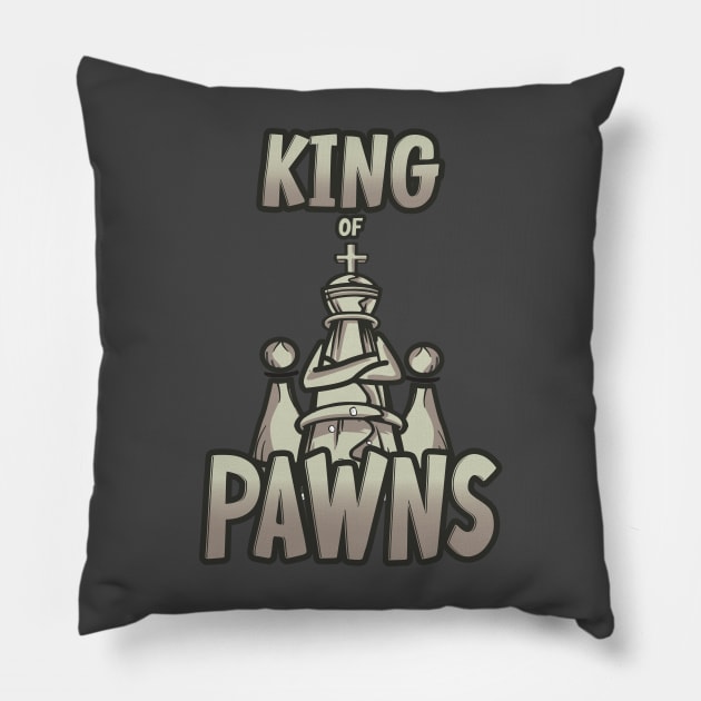 King of Pawns Chess Pieces Pillow by DvR-Designs