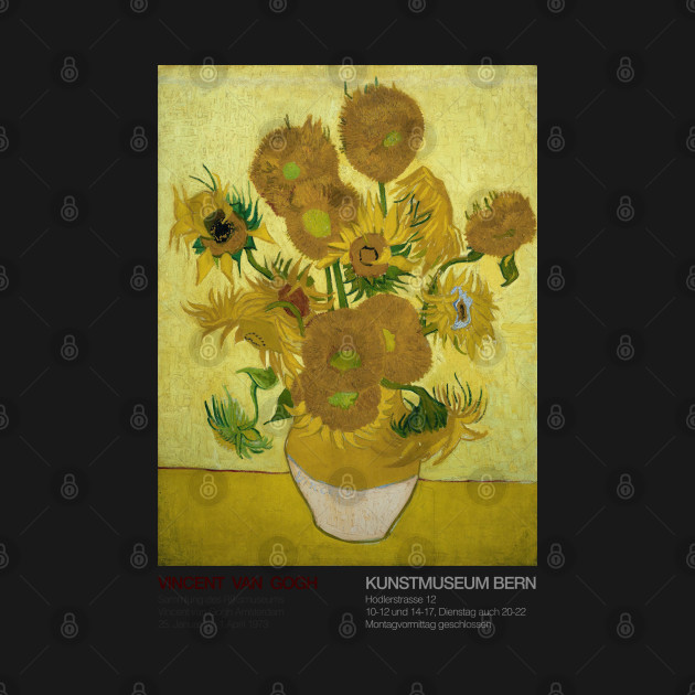 Disover Van Gogh Exhibition Poster - 1973, Switzerland - Sunflowers - Van Gogh - T-Shirt