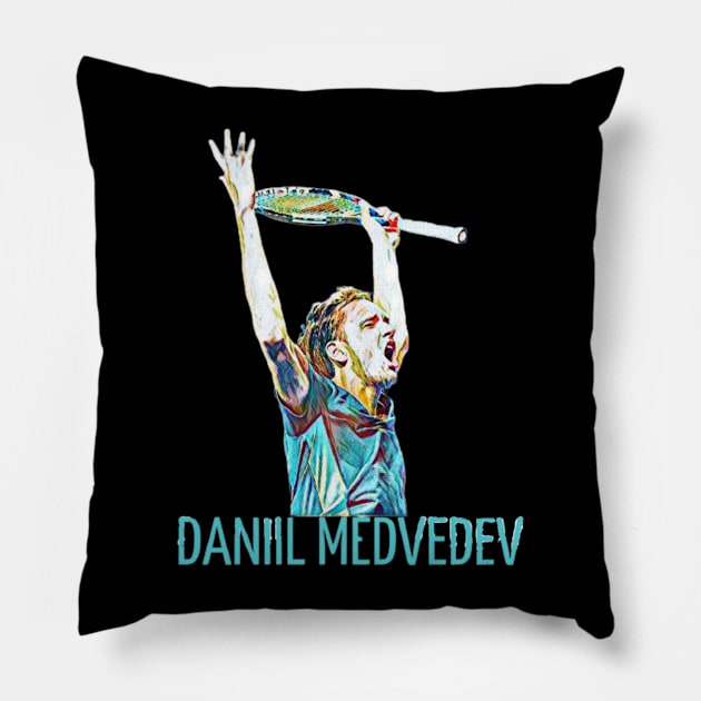 Daniil Medvedev Pillow by BorodinaAlen