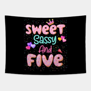 Sweet Sassy And Five Birthday For Girls 5 Year Old Tapestry