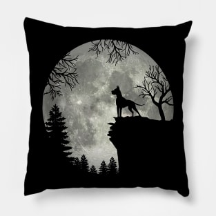 Great Dane Dog And Moon Scary Halloween Pillow