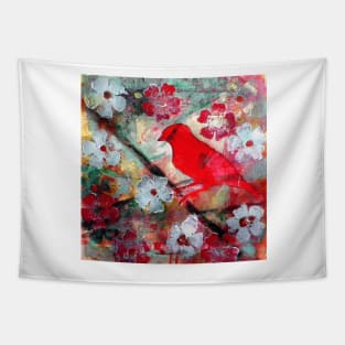 Red Bird Singing Tapestry