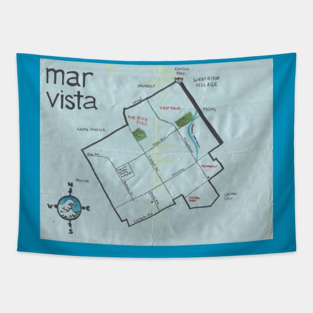 Mar Vista Tapestry by PendersleighAndSonsCartography