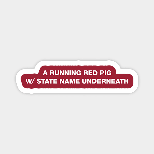 A Running Red Pig Magnet by rt-shirts