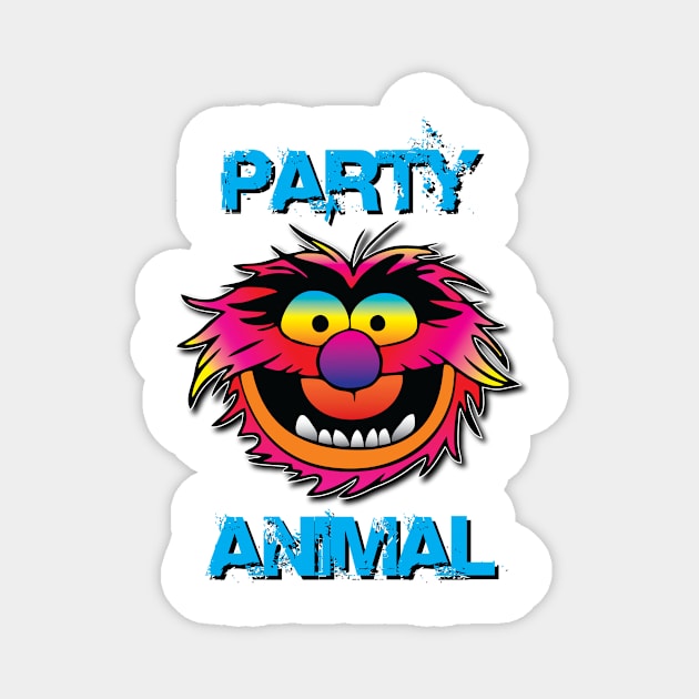 Party Animal Muppet - Blue Magnet by Hunter