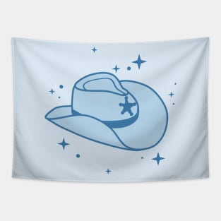 Light Blue Cowboy Hat Cowgirl Aesthetic Tapestry